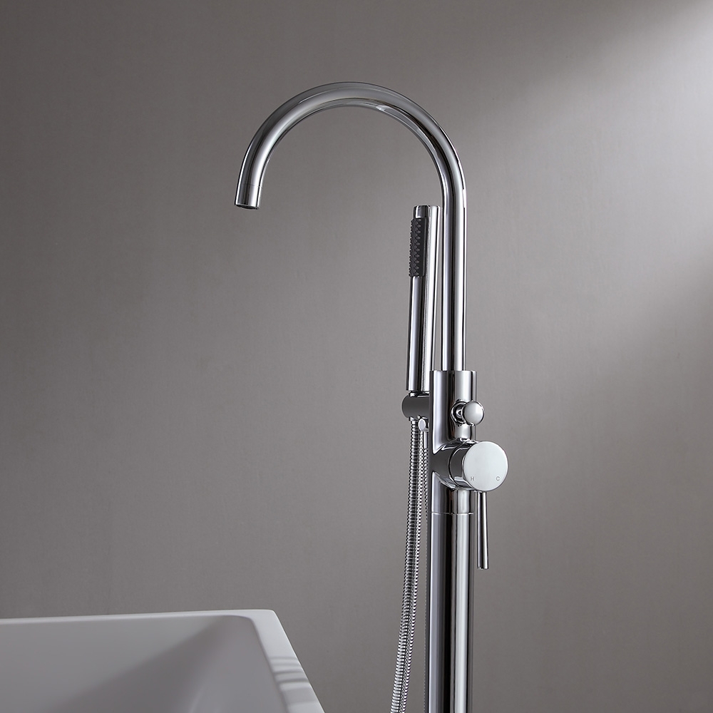 Brewst Floor Mount Bath Filler Tap Brass Freestanding Bath Tap with