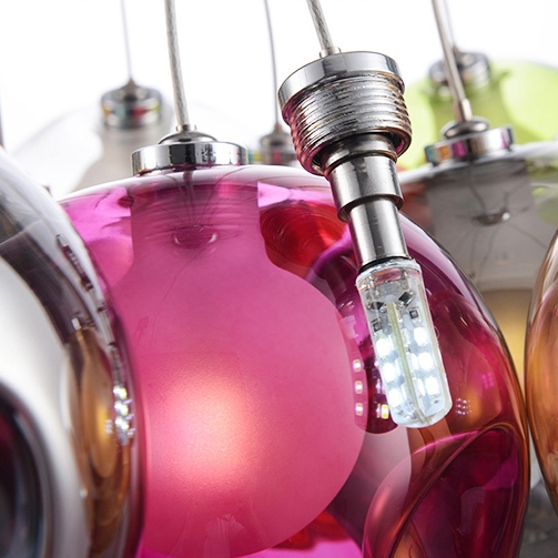 Modern Creative Globe Tea Glass 1-Light Pendant Light Possi Wired
