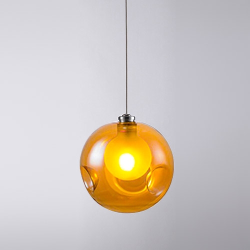 Modern Creative Globe Tea Glass 1-Light Pendant Light Possi Wired