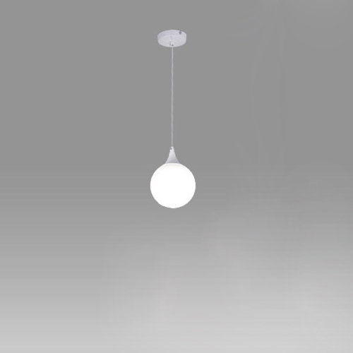 Trendy Contemporary 1-Light Globe Glass Shade Mini Pendant Light Adjustable in White