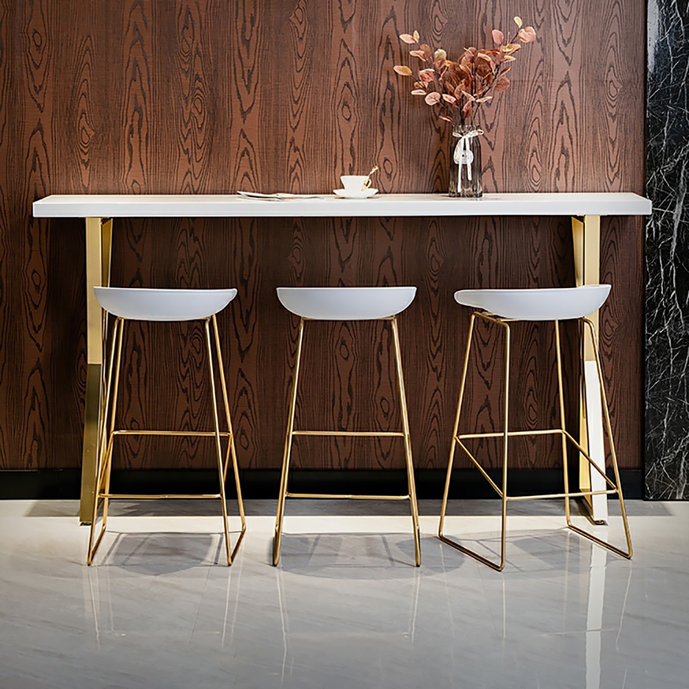 Mesa de comedor rectangular para bar de altura, mesa de comedor para desayunador de madera maciza X