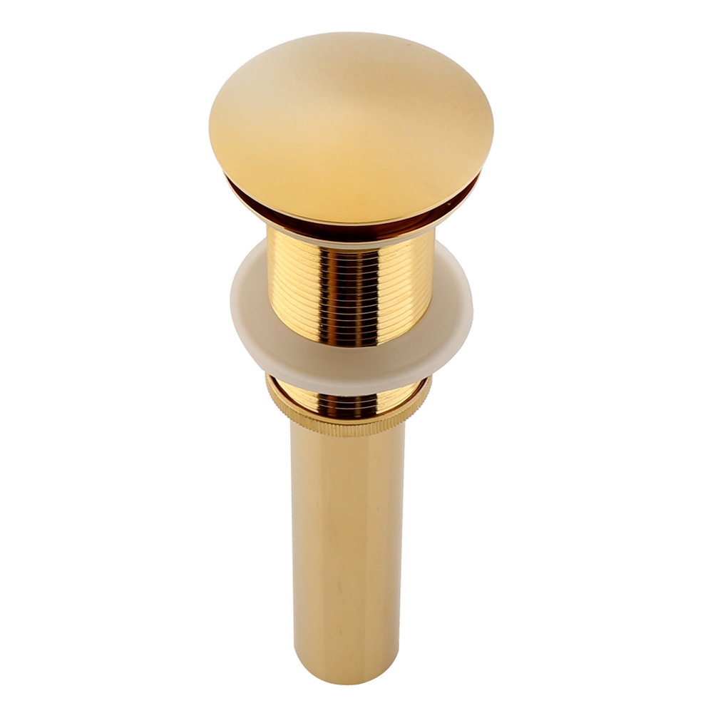 Image of Gold Finished Popup Drain Assembly without Overflow for Bathroom Vessel Vanity Sink