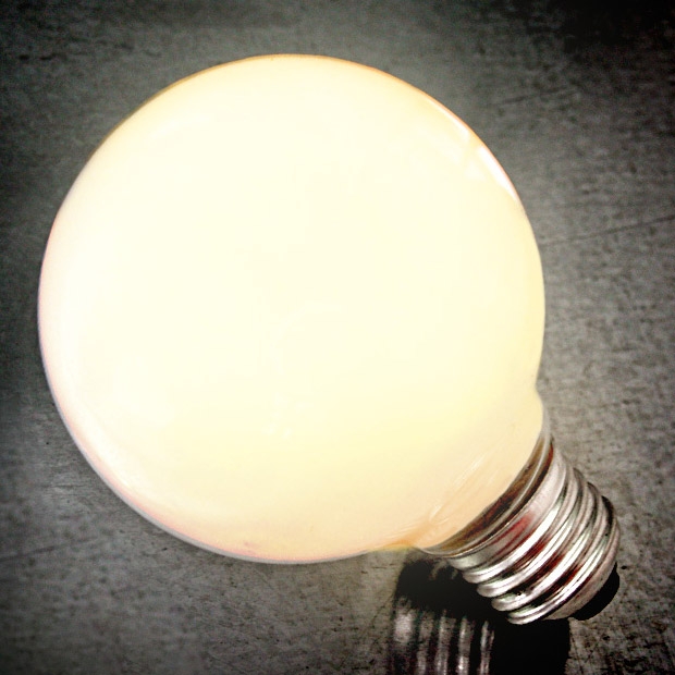 Image of 6W LED E26 Milky White Globe Single Light Bulb in Warm White G125