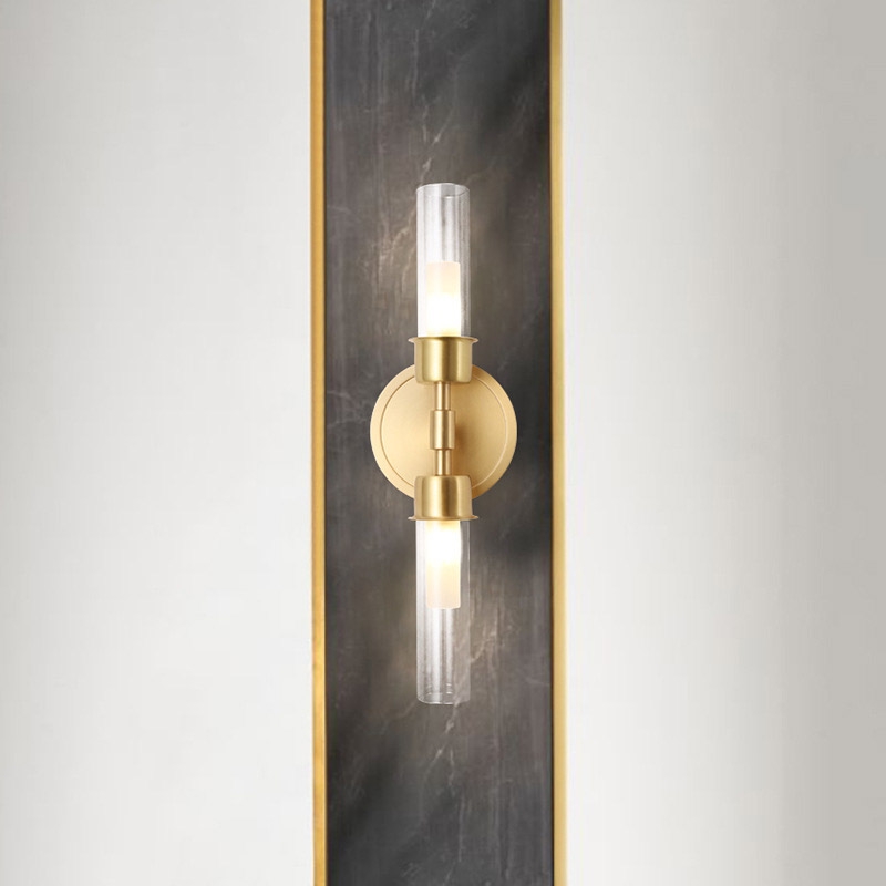 Modern Brass Gold 2 Light Wall Sconces Arm Light