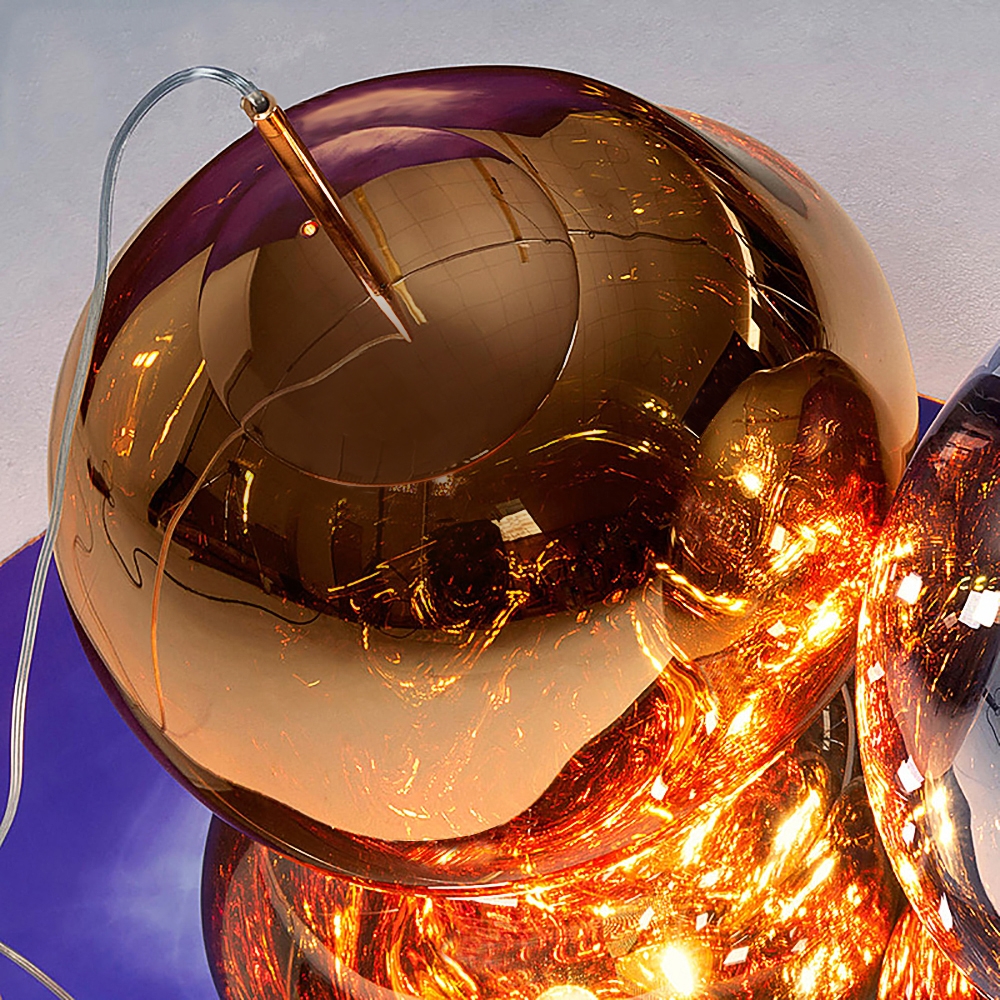 Magical Modern Irregular Glass Ball Metal Single Light Small Mirror Pendant Light in Gold