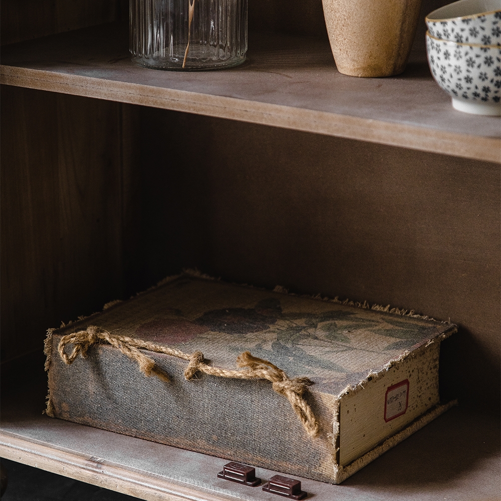 1540mm Vintage Rustic Sideboard Buffet Embossed Scrollwork 4 Doors
