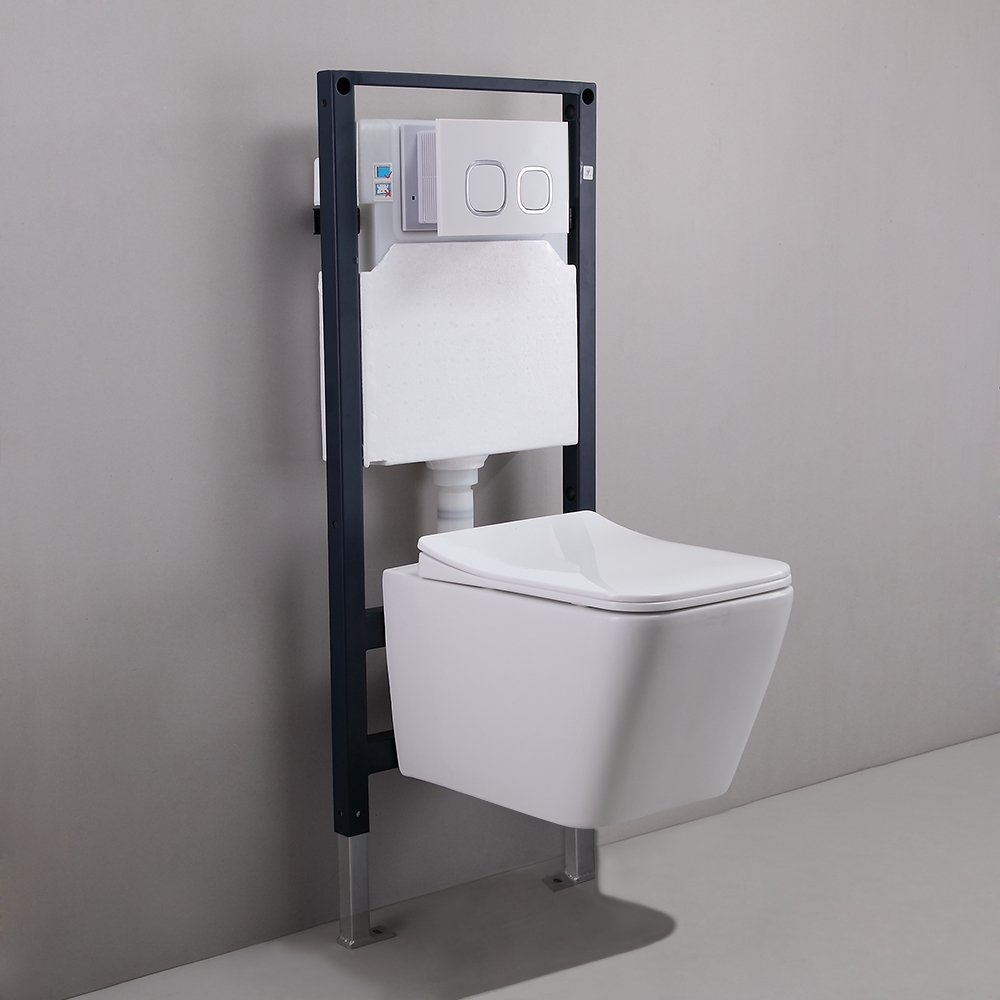 Wall Hung Toilet With In Wall Tank And Carrier System Elongated 1 1 1 6