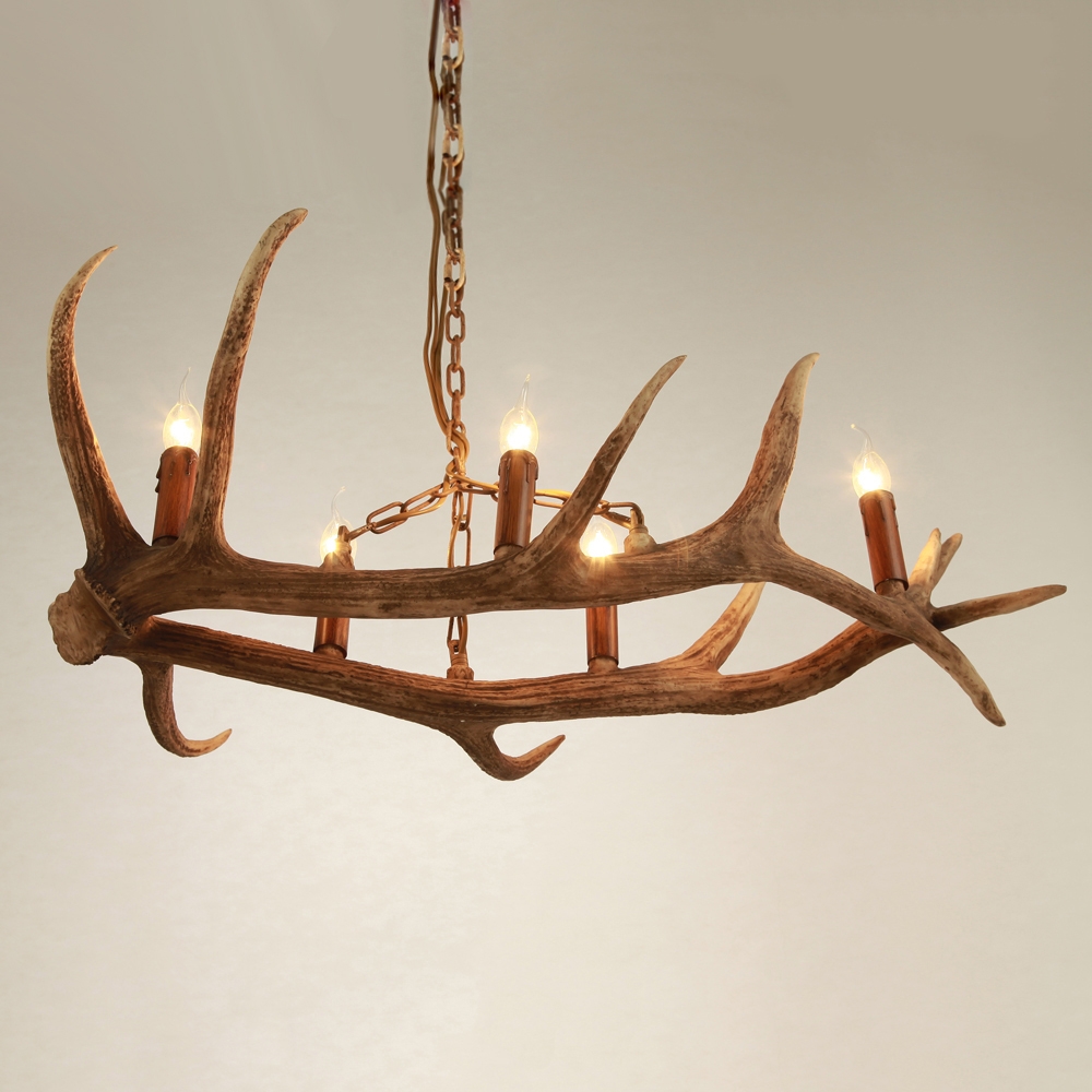 Rustic Faux Deer Antler Resin Twig Island   Pool Table Pendant Light 