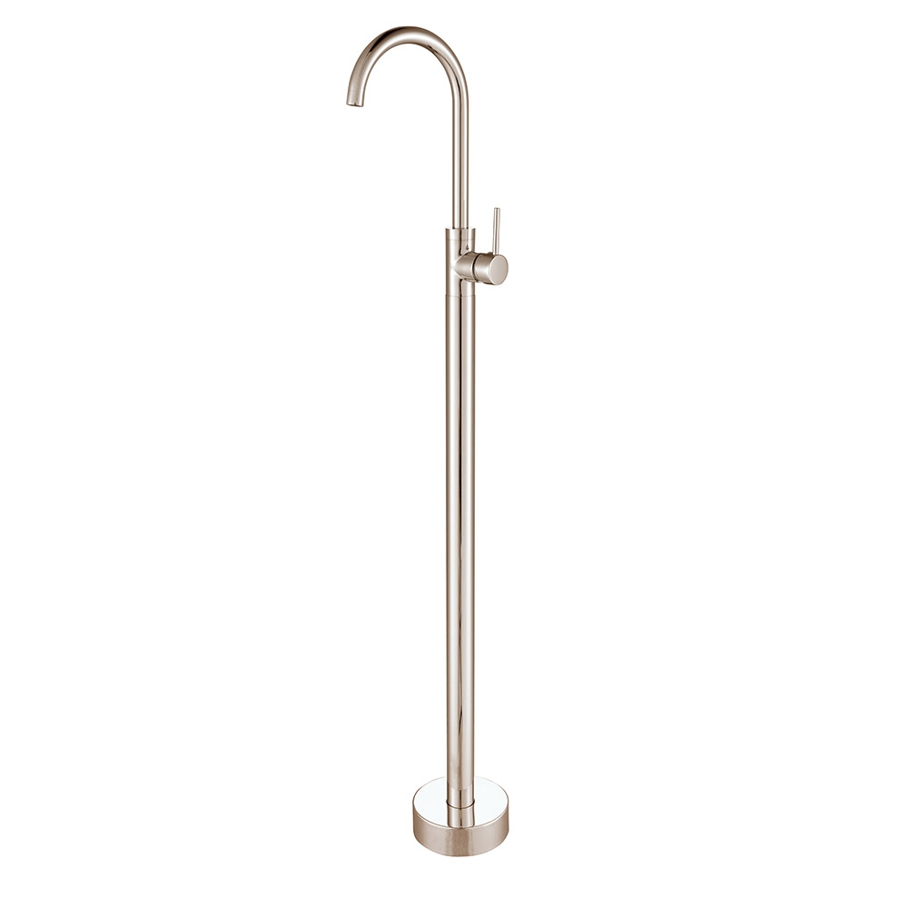 Brewst Modern Brushed Nickel One Lever Floor Mounted Tub Filler Spout Faucet Solid Brass