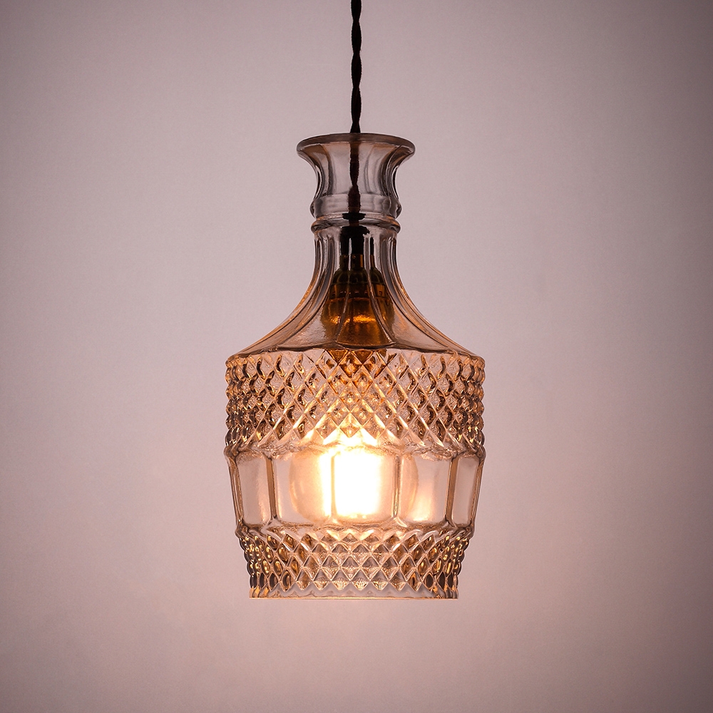 Gloria Vintage 1Light Clear Decanter Bottle Pendant Light with