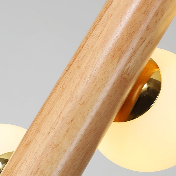 Tram Modern Linear Pendant Light Vertical Wood Pendant Light Globe Spiral Pendant Light 5-Light