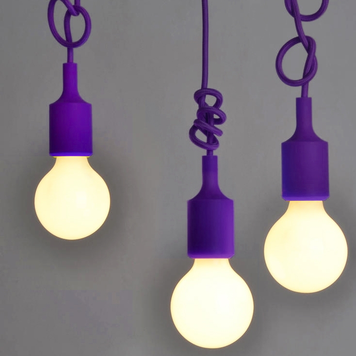 Colourful Silicone Mini Pendant Light-220V-Purple