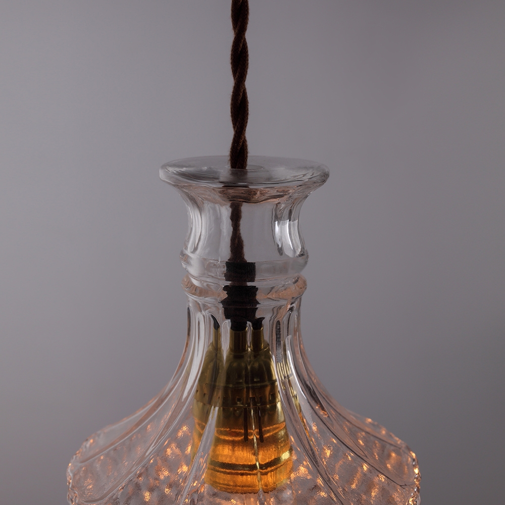 Gloria Vintage 1Light Clear Decanter Bottle Pendant Light with