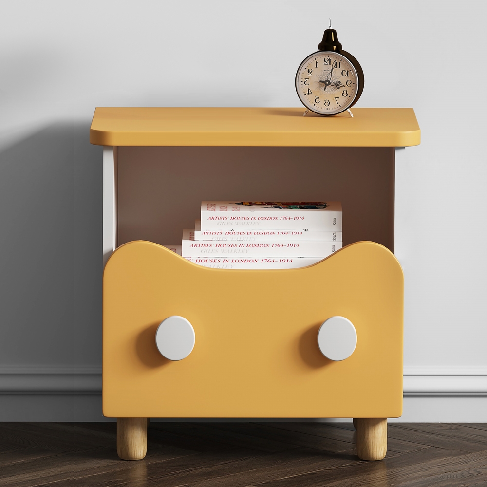 Image of Modern Nightstand Kid Nightstand Creative nightstand with Drawer Wood Nightstand