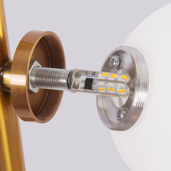 Modern White Globe Glass 6Light Floor Lamp with Round Marble Base in