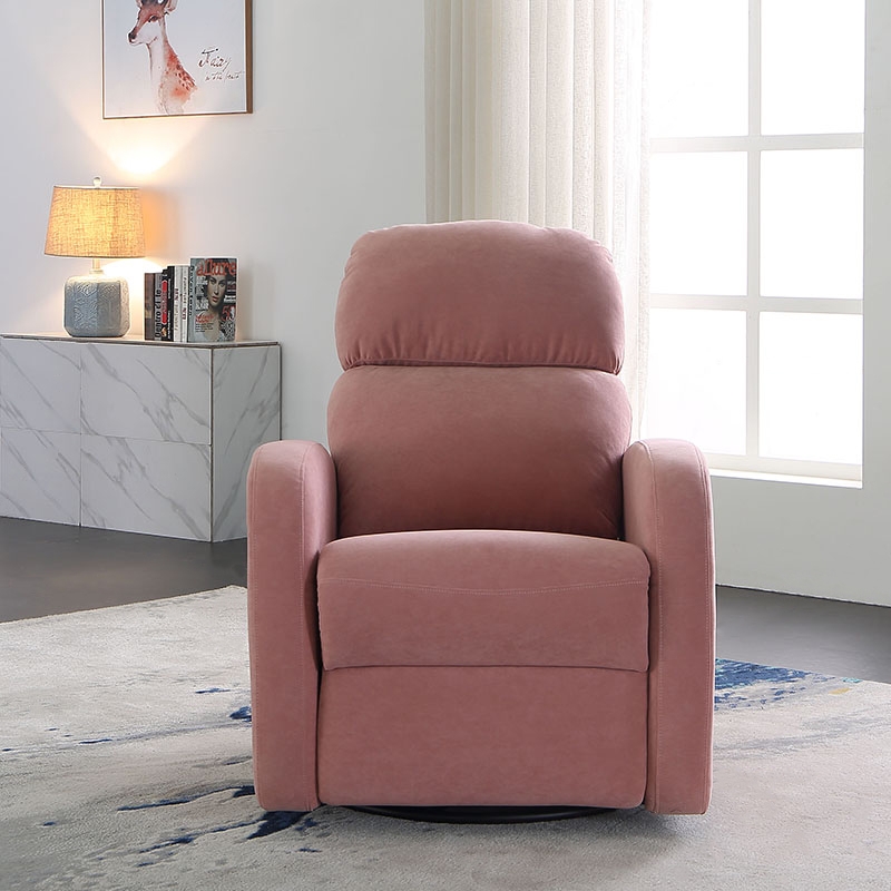 Swivel Modern Gliding Pink Recliner Chair in Leath-Aire - Living Room ...