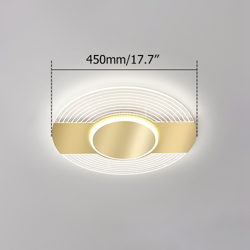 Contemporary Round LED Flush Mount Ceiling Light in Gold Acrylic & Metal