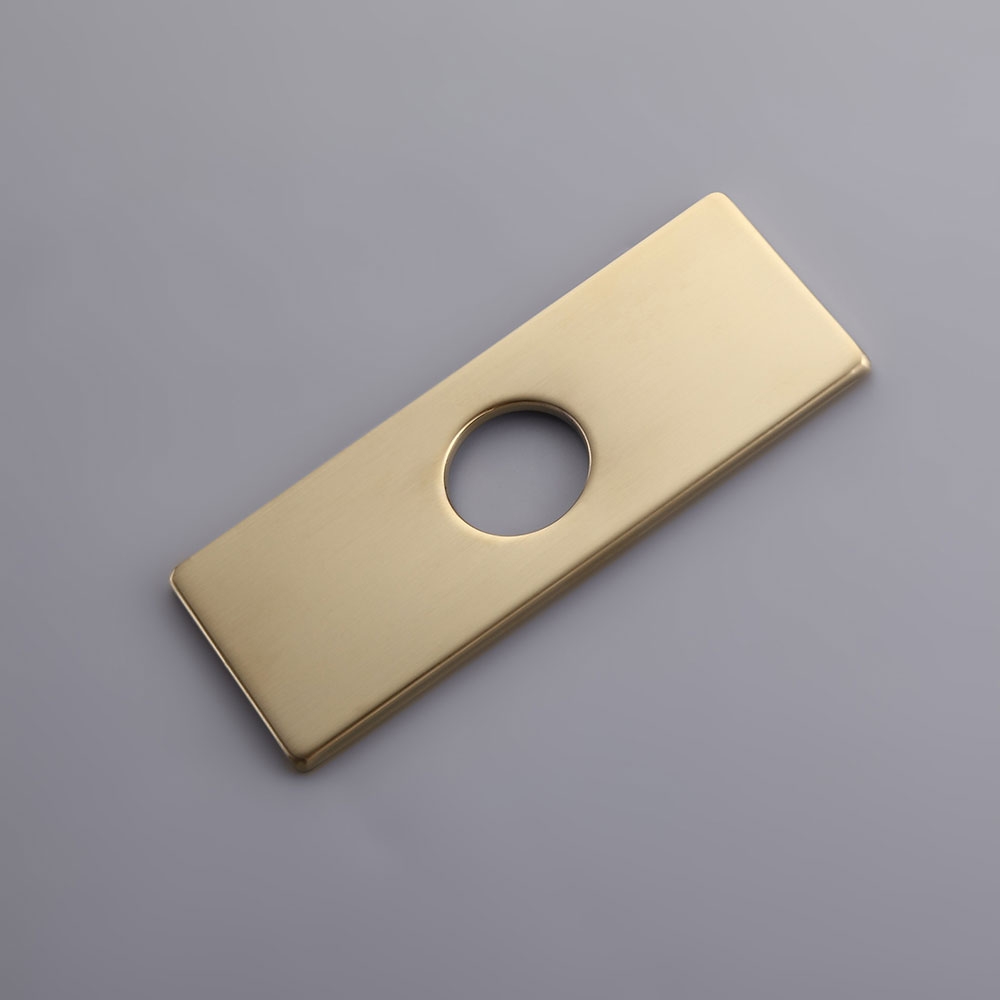 Image of Escutcheon Plate Bathroom Vanity Sink Faucet Hole Deck Plate Stainless Steel Brushed Gold