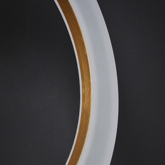 Minimalist Modern LED Ring Acrylic Diffuser Wood Pendant Light in Medium