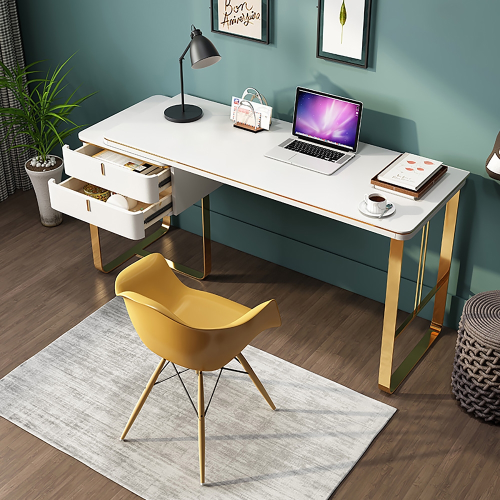 Modern White 1000mm LShaped Desk Office Desk Corner Computer Desk with