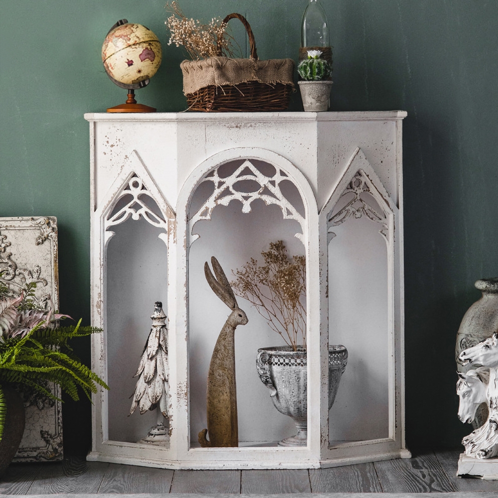 

Retro Narrow Console Table with Storage Wooden Entryway Table