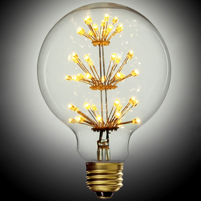 3W LED E27/E26 Globe Light Bulb With Flower Filaments-220V