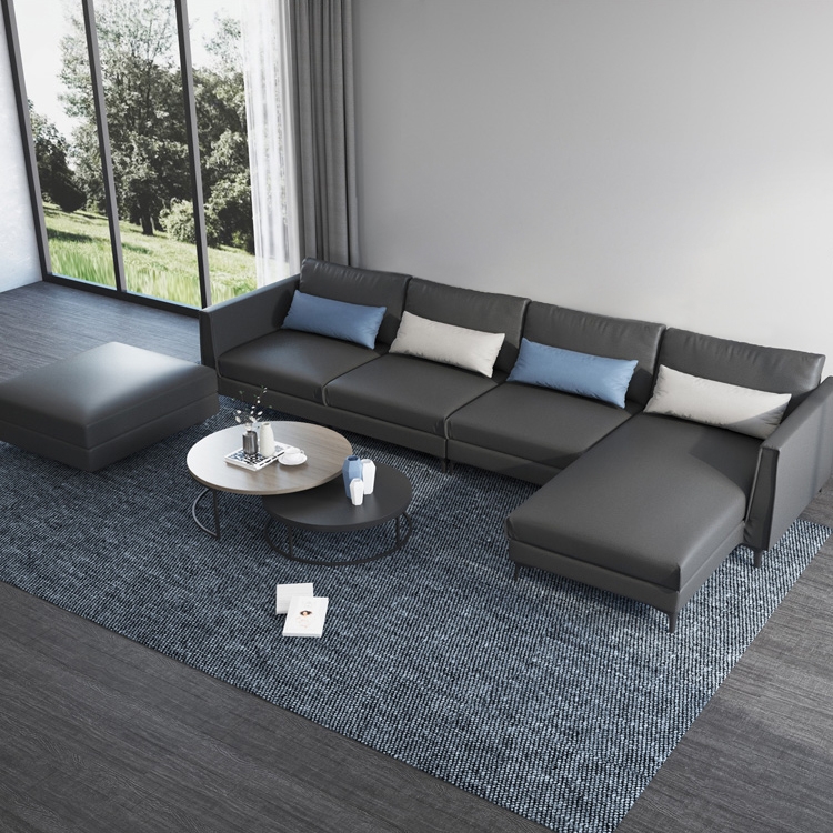 Modern Round Nesting 2-Piece Extendable Gray & Black Living Room Accent Coffee Table
