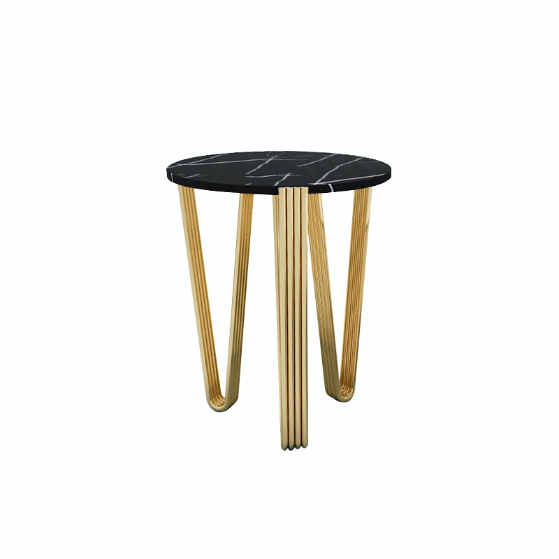Modern Stylish Black Faux Marble Coffee Table Round Marble Coffee Table
