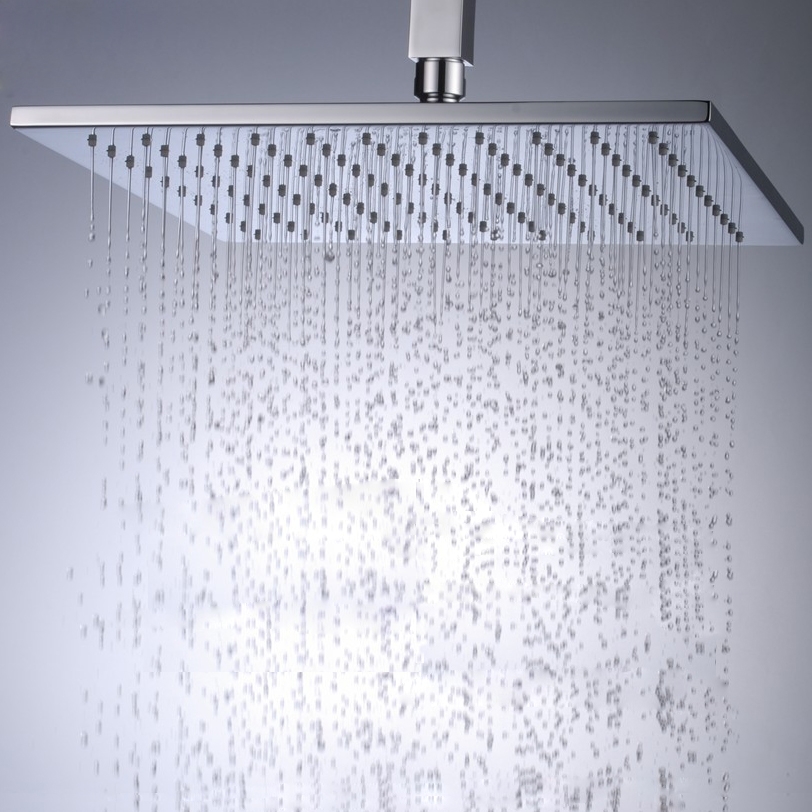 10" Solid Brass Square Rainfall Shower Head Overhead Shower Polished Chrome Finish