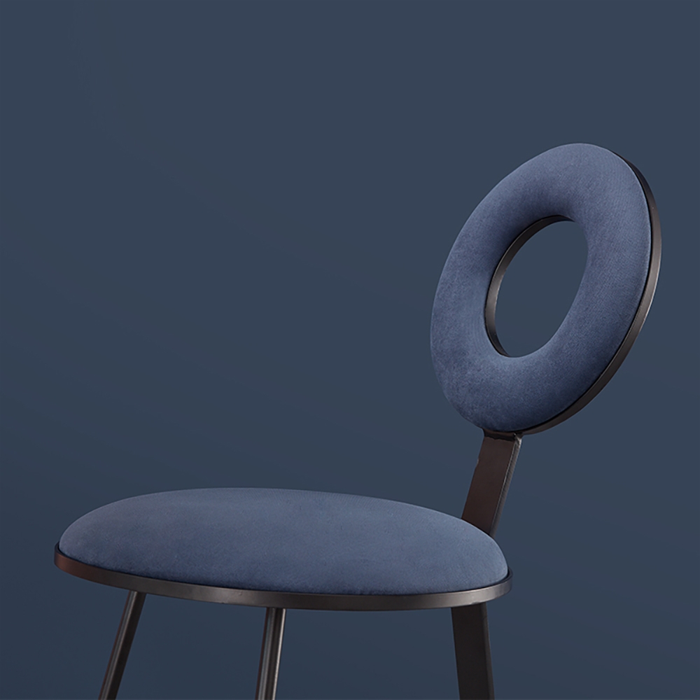 Creative Blue Dining Chairs Modern Upholstered Velvet Side Chair Set of 2