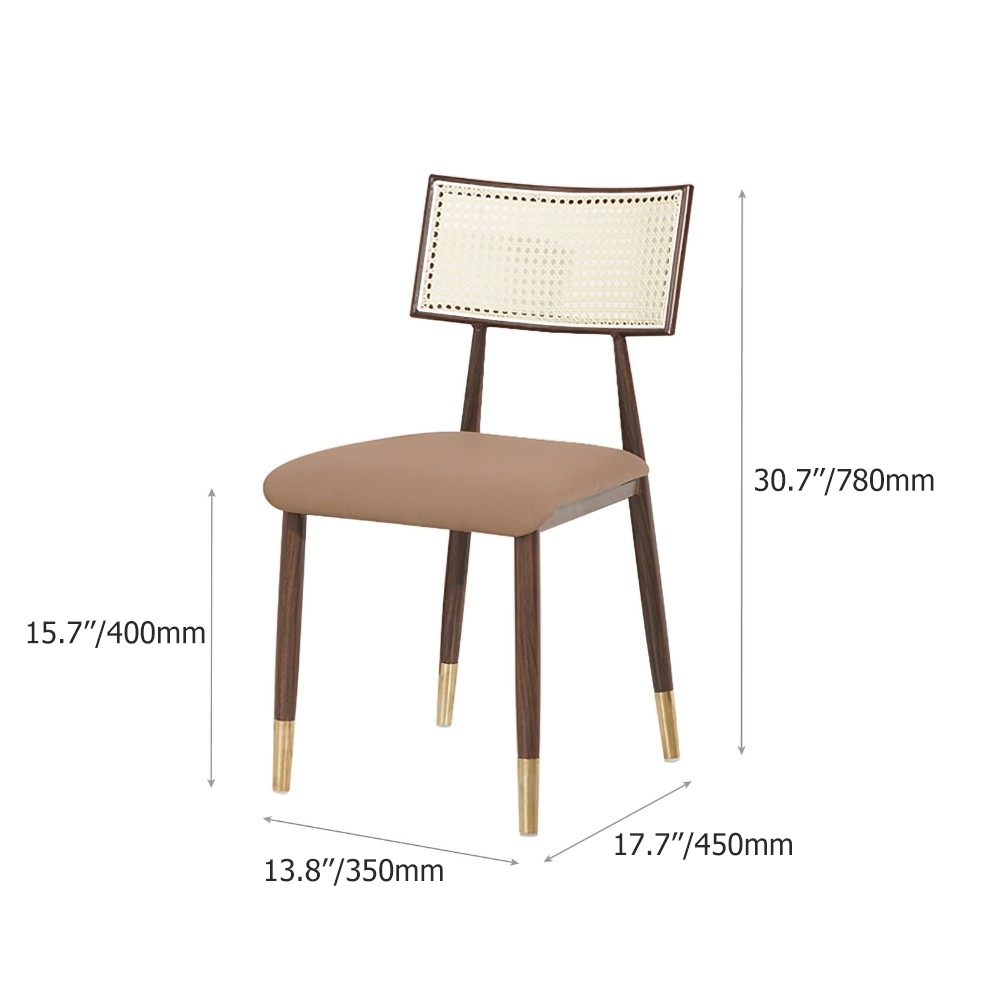 Moderner Beistellstuhl Waxy Leder Side Chair Esszimmerstuhl Gepolsterte Akzentstühle mit stabilen Metallbeinen