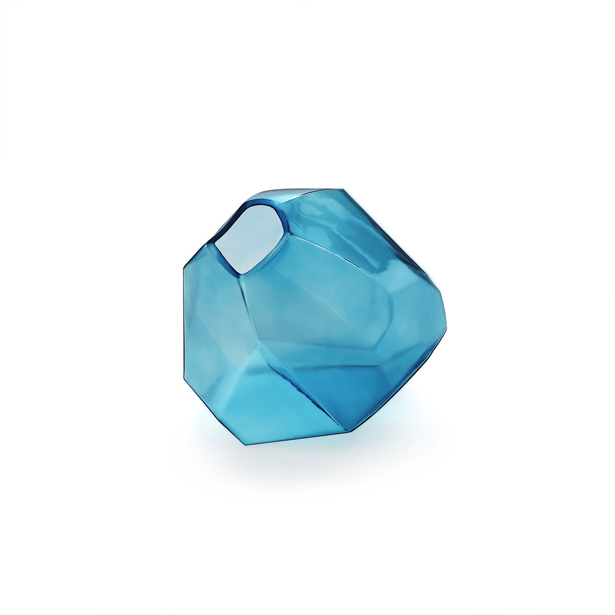Stone 1-Light Mini Blue Clear Glass Shade Diamond Pendant Light