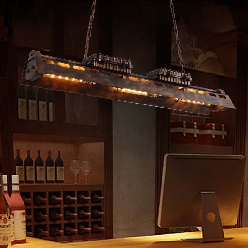 

Industrial Loft Linear Pendant Light Vintage Pool Light Fixture Rust  Pendant Light