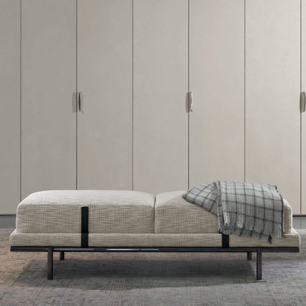 

Modern Upholstered Bench Gray Bench with Base Bedroom Entryway Bench