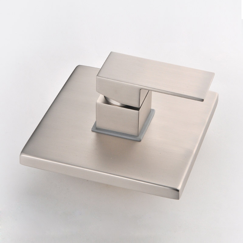 Image of Brushed Nickel Square 1-Handle Single-Function Shower Valve & Trims Solid Brass