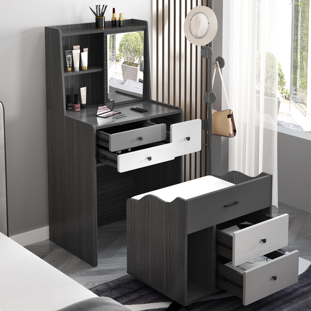 

Modern Makeup Vanity Bedroom Multi-Functional Creative Mini Makeup Table with Drawers