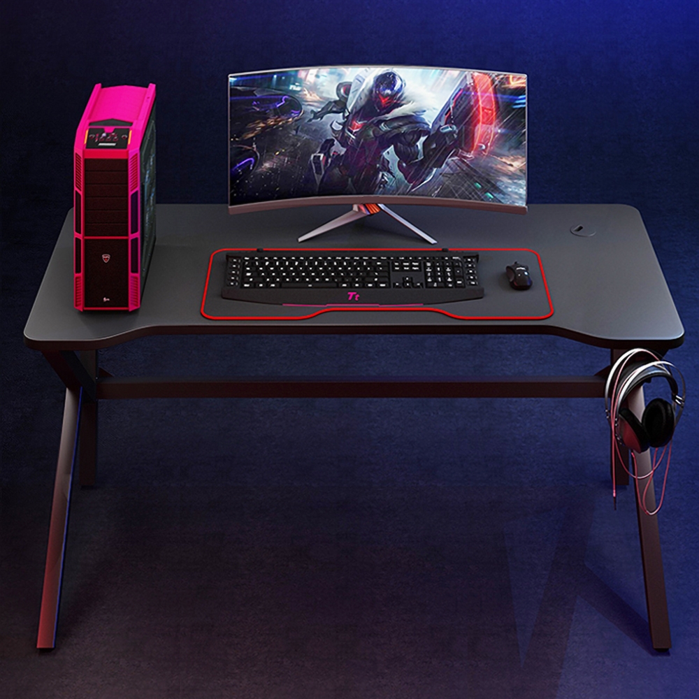 Image of 47.2" Modern Black Computer Desk Gaming Desk