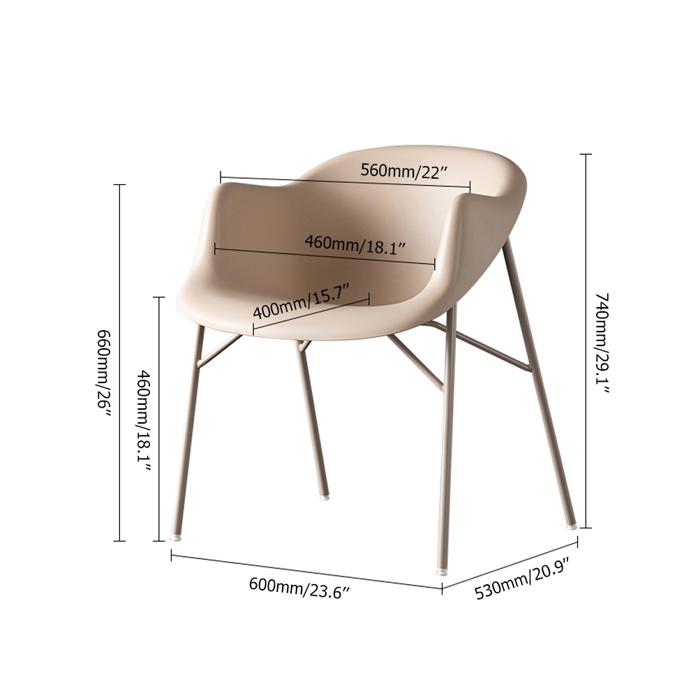Modern Dining Chair PP Dining Chair Metal LegHomary