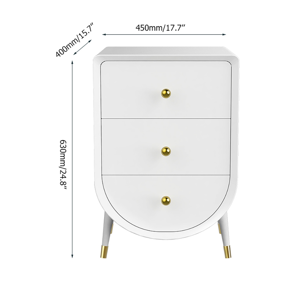 Modern White Nightstand Compact End Table for Bedroom Side Table with