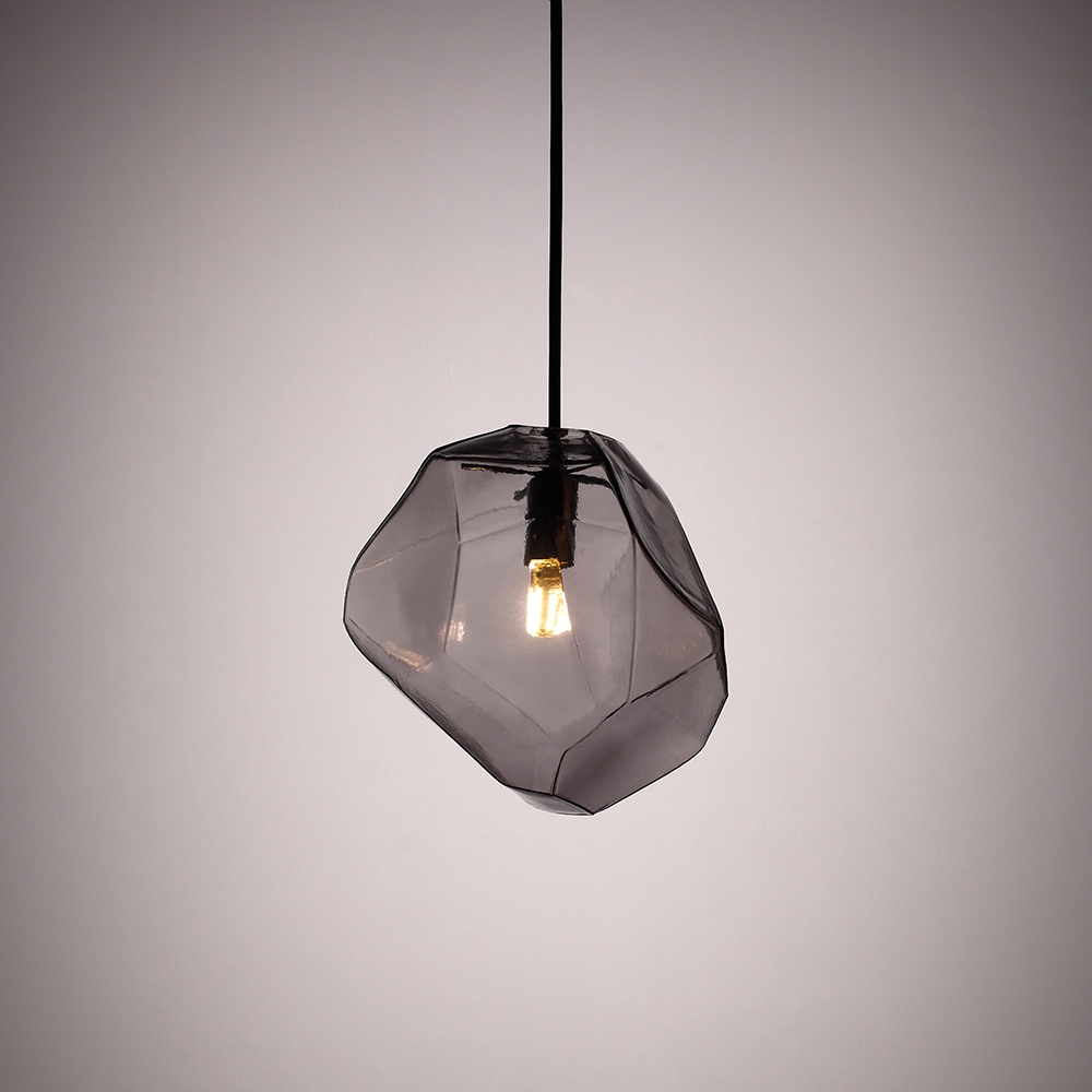 

Stone 1-Light Mini Gray Clear Glass Shade Diamond Pendant Light