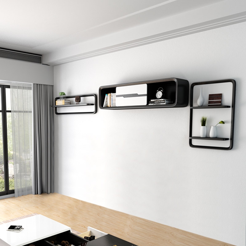 

Lamo Media Floating Shelving 3-Piece Wall Mounted Storage Shelves & Cabinet Wood in White & Black (Set of 3)
