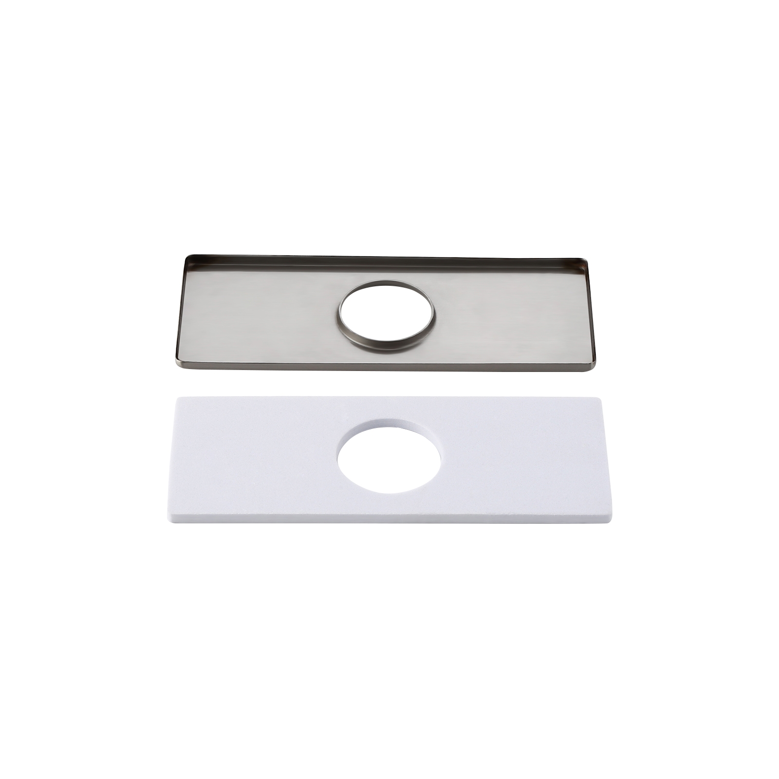 Square Escutcheon Plate Bathroom Vanity Basin Tap Hole Cover Deck Plate Brushed Nickel