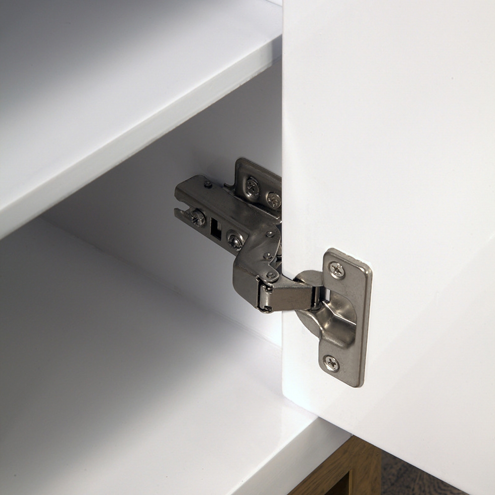 1600mm Modern White Sideboard Buffet Hexagonal Patterns Kitchen Cabinet Doors & Shelves
