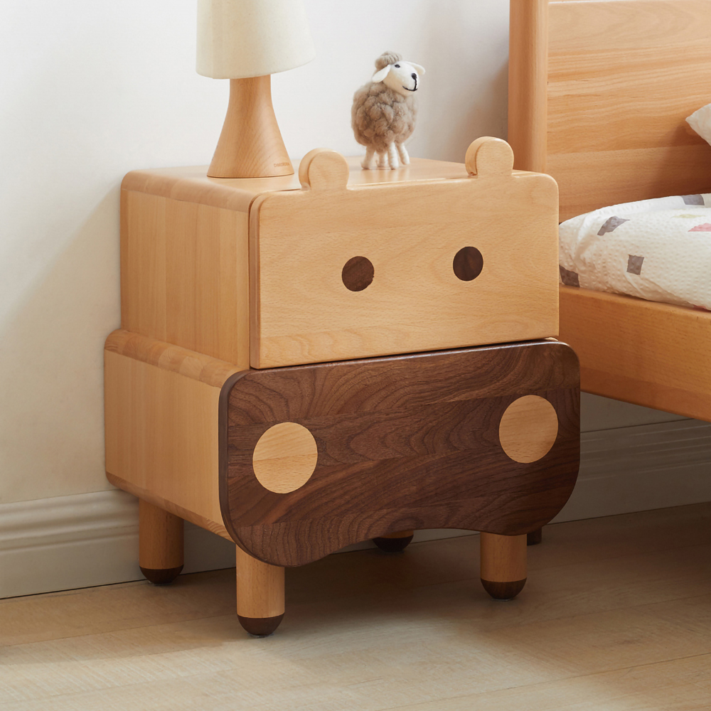 Kid Nightstand Cute Creative Bedside Table for Kid's Bedrooms Solid