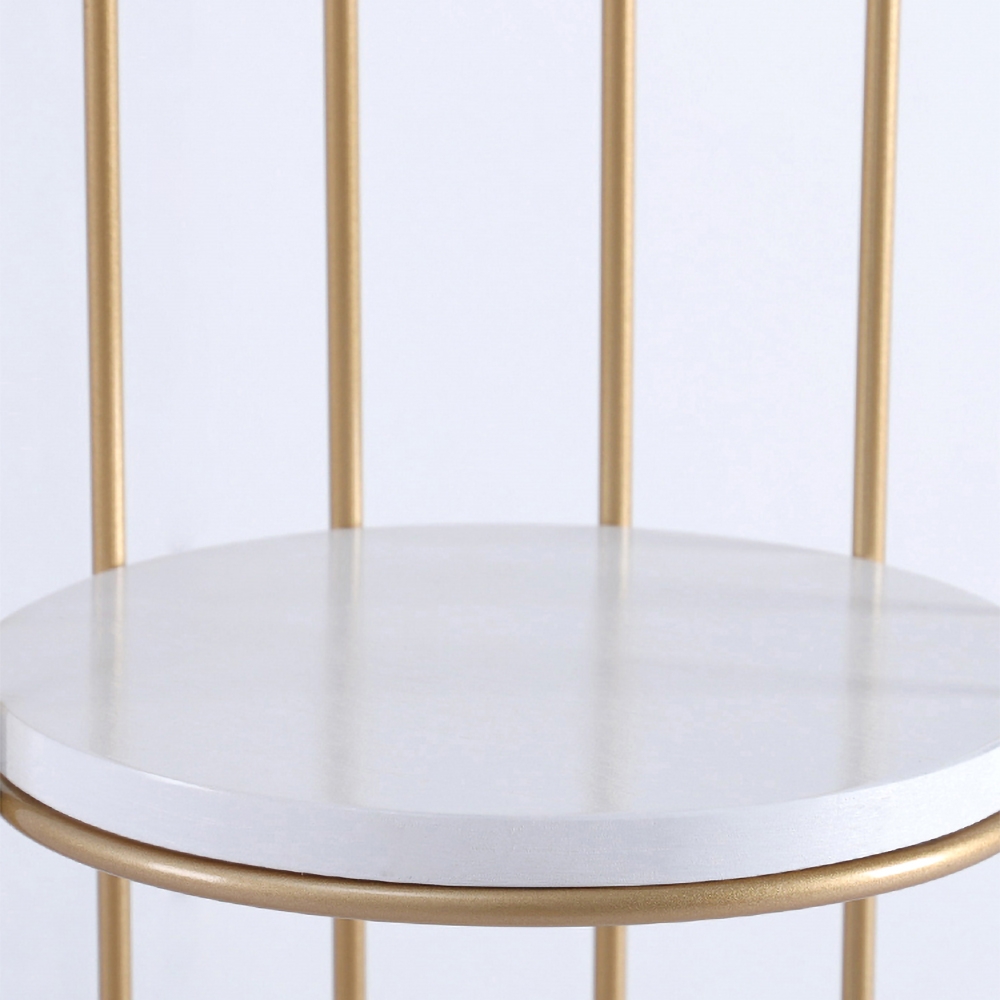 Modern Bird Cage Shaped Plant Flower Stand Bathroom Storage Tower Gold BookcaseHomary