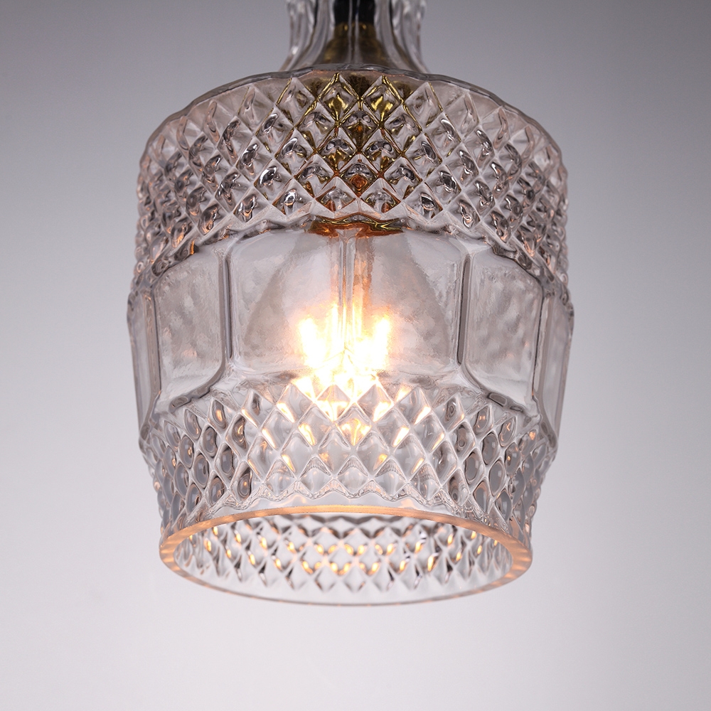 Gloria Vintage 1Light Clear Decanter Bottle Pendant Light with