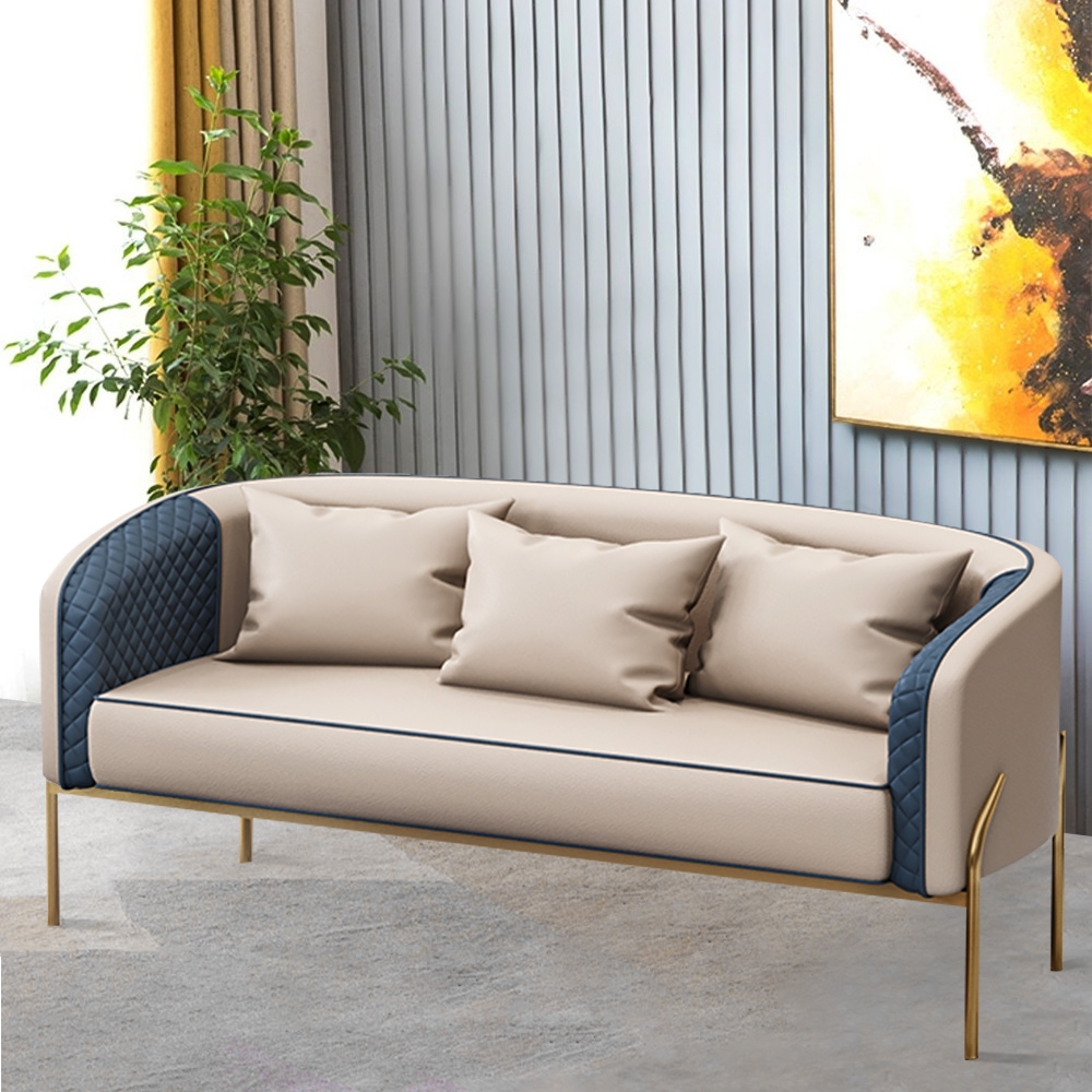 

70.9" Modern PU Leather Upholstered Sofa 3-Seater Sofa Luxury Sofa Gold Leg