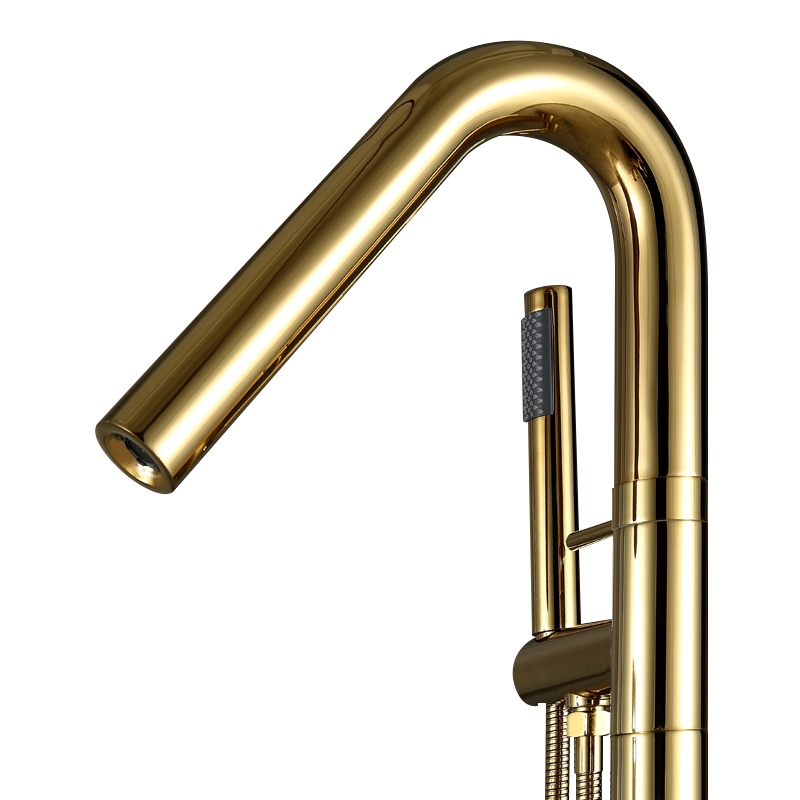 Modern Freestanding Bath Tap Floor Mounted Bath Filler with Handheld