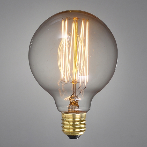 5" Extra Large Globe Shaped Edison Light Bulb 40W E26