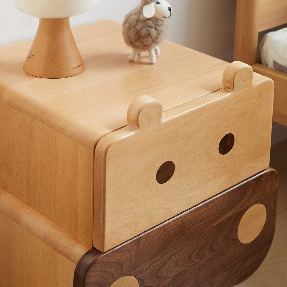 Kid Nightstand Cute Creative Bedside Table for Kid's Bedrooms Solid